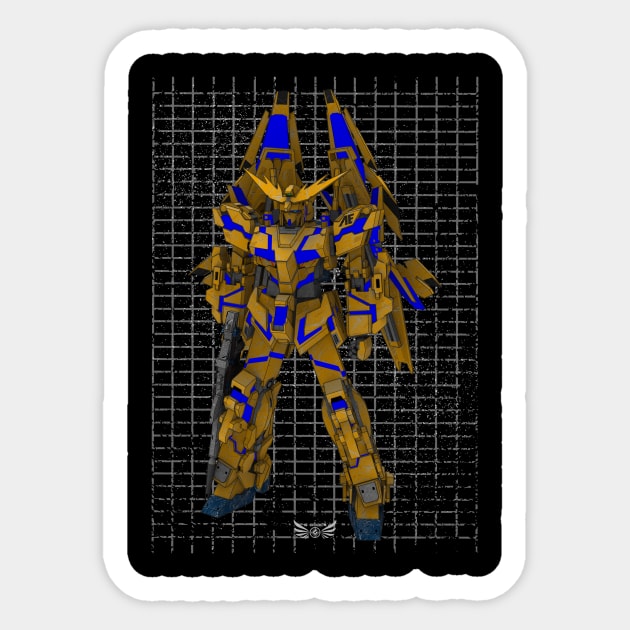 RX-0 Unicorn Gundam 03 Phenex Sticker by gblackid